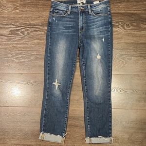 ❤ PAIGE HOXTON CROP SKINNY JEANS, DISTRESSED, 4 (27)